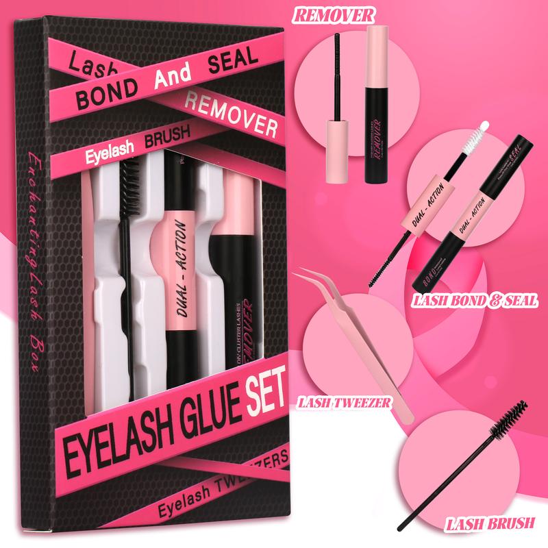 Amazing! 4 Styles  MAX-PACK Cluster Lash Extension Gift Set | Includes  Natural   Styles + Extra Volume | Soft & Lightweight | Comes with Glue, Tweezers & Brush | Easy DIY at Home | 1 Set Mixed Length Individval Eyelash Extensions Kit