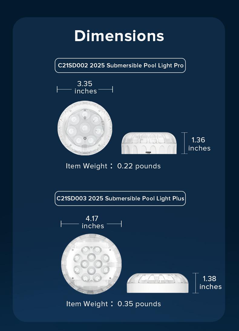 SANSI RGB Pool Lights with RF Remote & Timer – Waterproof, Battery Operated, Flash/Fade/Smooth Modes, Magnetic & Suction Installation – Portable for Showers, Pools, Outdoors – Perfect for Garden | Back to School