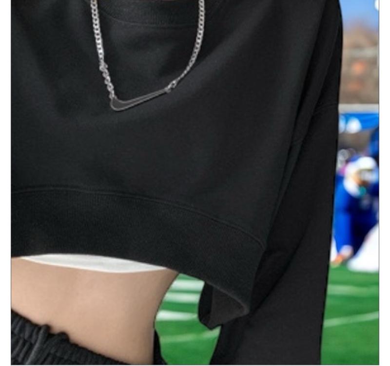 Women's Korean Style Long Sleeve Cropped Sweater No Hood Fish Scale Design Solid Color Soft and Comfortable