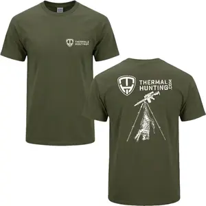 Thermal Hunting Rifle Tripod Shirt, Night Predator Hunting Graphic Shirt, Tactical Outdoor Hunter Shirt for Men, Coyote Hunting Season Gift Tee