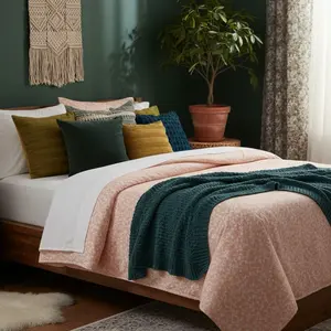 Cotton Blend Apricot Peach Twin Sheet Set - Soft Comfortable Material with Elegant Apricot Peach Color for Single Beds