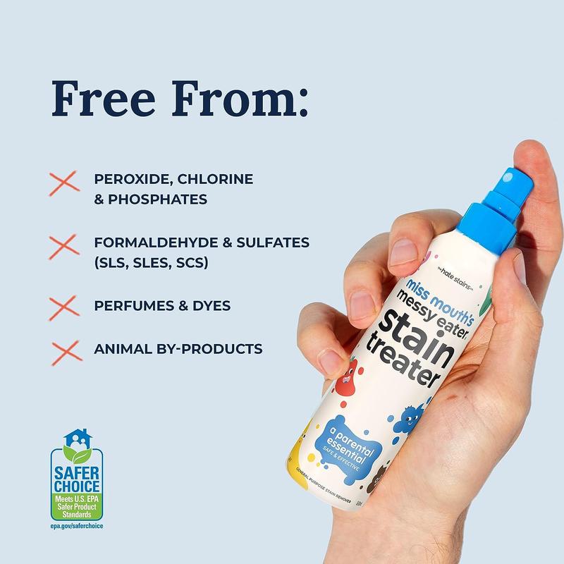 Miss Mouth's Messy Eater Stain Treater Spray & Wipes - Newborn & Baby Essentials - Stain Remover for Clothes Toys & Carpets - Safer Choice Certified