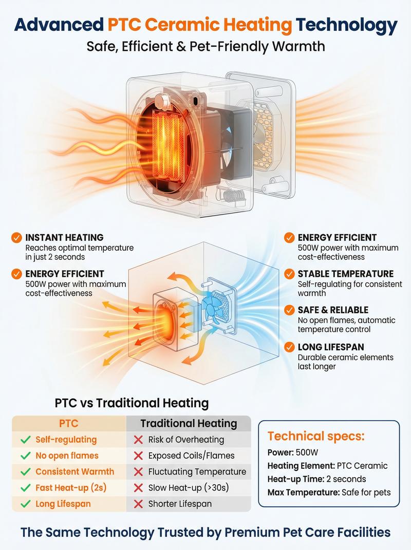 GAIATOP Space Heater for Office Desk & Pets, 500W Mini PTC Ceramic Heater for Bedroom, Cat & Dog House, 30dB Whisper Quiet, Tip-Over Protection, Pet-Safe Portable Heater for Cold Hands, Feet & Crates Adjustable Heating Home Appliances GAIATOP Space Heater for Office Desk & Pets, 500W Mini PTC Ceramic Heater for Bedroom, Cat & Dog House, 30dB Whisper Quiet, Tip-Over Protection, Pet-Safe Portable Heater for Cold Hands, Feet & Crates Adjustable Heating Home Appliances