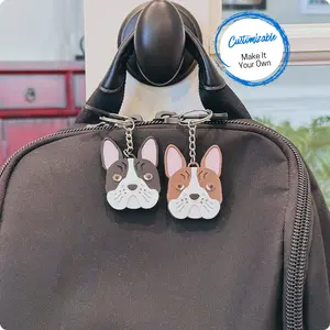 Boston Terrier Keychain or bag pull, Dog Key Fob, Book Bag Charm