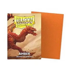 Dragon Shield | Standard Size Card Matte Sleeves | 100 CT - Smooth & Tough Premium TCG Sleeves | Compatible with Pokemon, Flesh & Blood, One Piece & Magic The Gathering | Amber