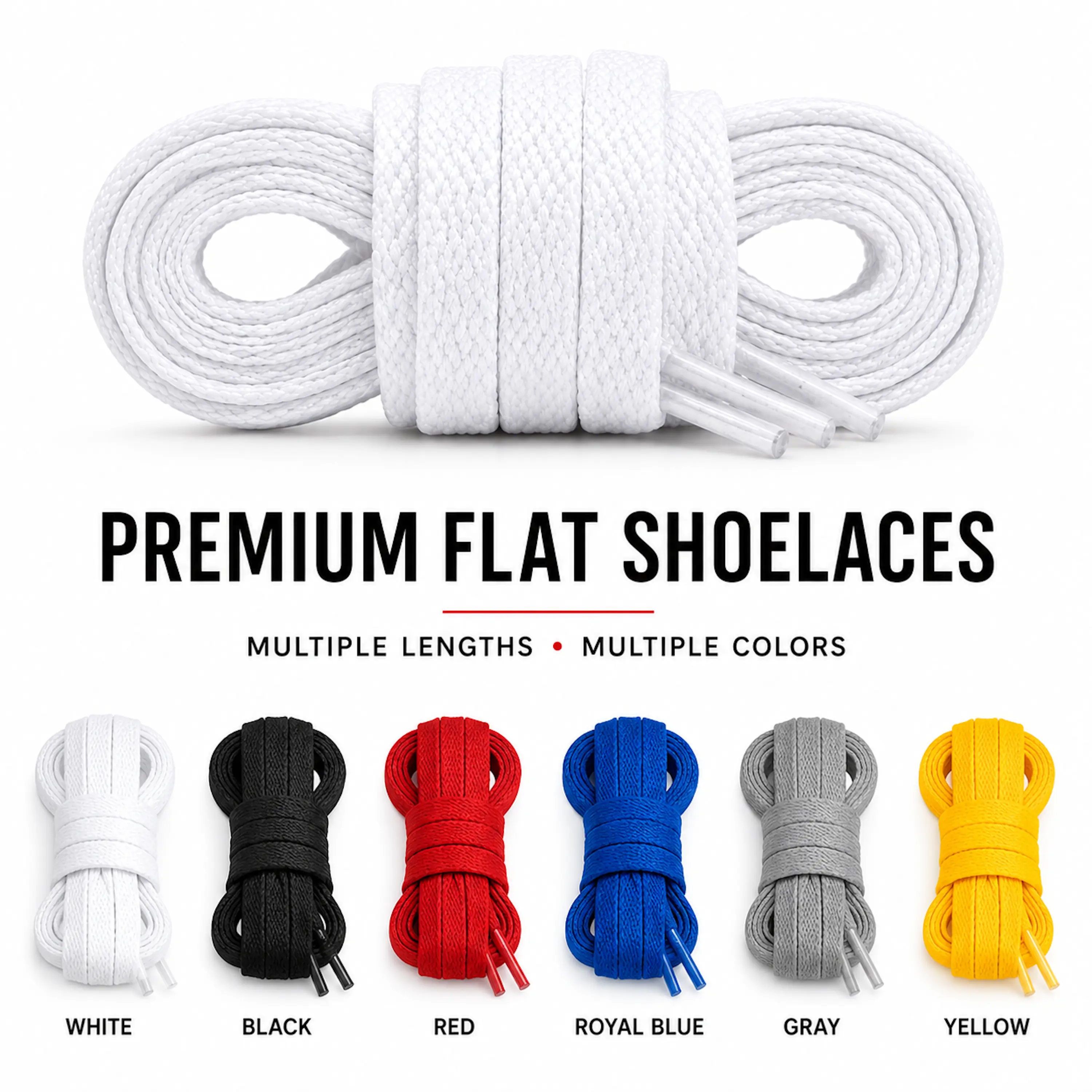 Proof Culture Flat Shoelaces for Shoes - Compatible with Jordan 1-8, Air Force 1, Converse, Black Lace, Shoe