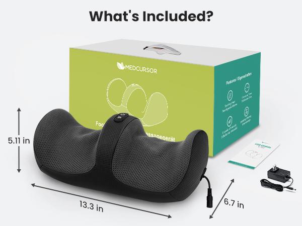 Medcursor Shiatsu Foot Massager with Heat Kneading Massage Machine for Muscle Relaxation Comfort Portable Easy Use Relaxing with Roller Heating and Intensity Modes