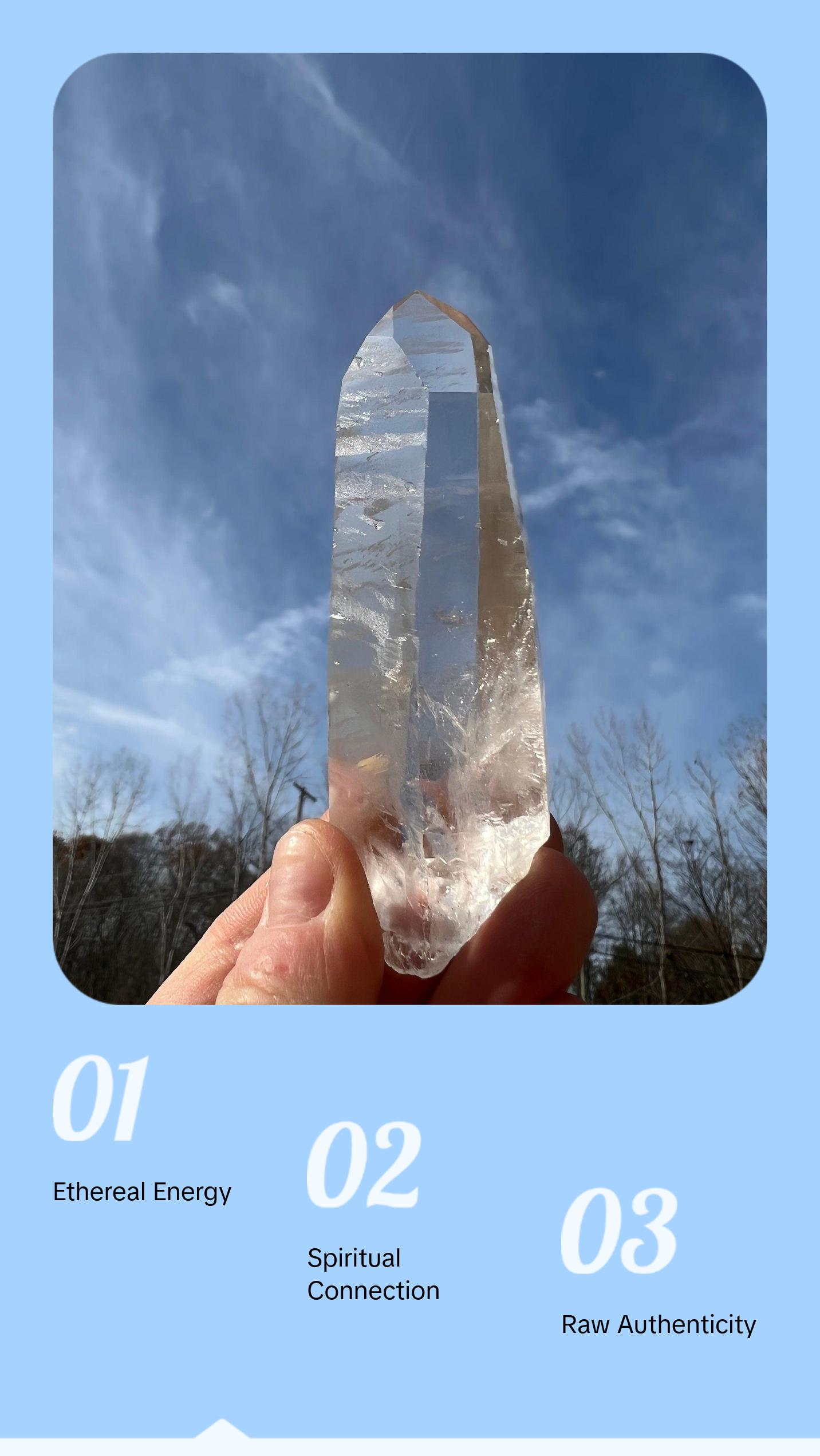Lemurian Seed Quartz Crystal Point - Natural Healing Stone