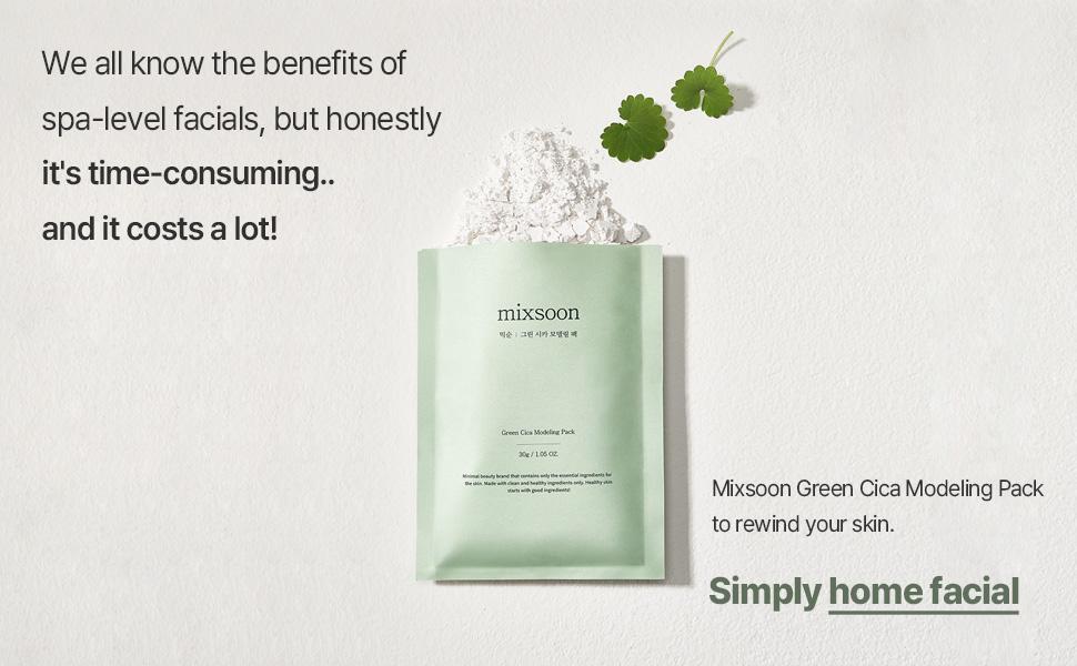 [mixsoon Official Shop] Green Cica Modeling Pack 5ea - Cooling and Hydrating Melting Pack for Glowing Skin