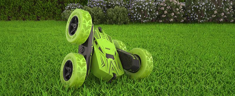 SGILE RC Stunt Car Toy - 4WD Remote Control Car for Kids Ages 6-12, 2 Sided 360° Rotating, USB Charging Cable Included, Not Applicable