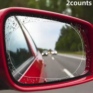 2PCS Car Rearview Mirror Anti-fog Film Sticker, Waterproof Anti-rain Protective Film with Anti-Glare Nano Coating, Clear View for Safe Driving, Car Exterior Accessories for Cars Trucks SUVs