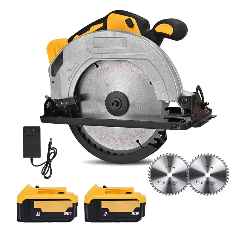 7-Inch Brushless Cordless Circular Saw, Dewalt 20V MAX Batteries Compatible, 5500 RPM, 0-50 Degree Bevel Cutting, Lightweight Easy Handling Design, 2 Blades Included, Ideal for Wood & Stone Applications, Brushless Motor