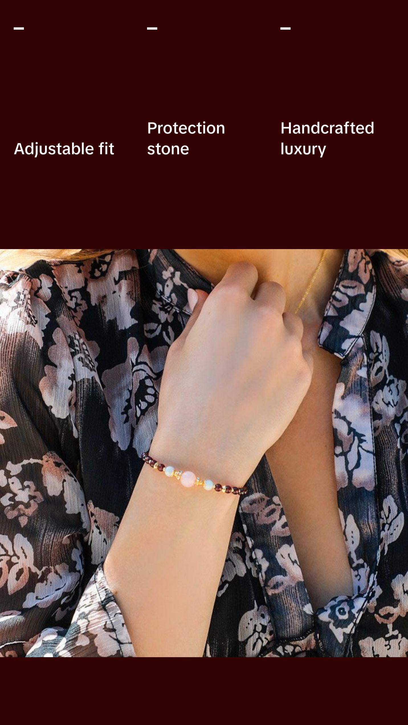 Rosebud Bracelet | Made with Garnet, Jade, and Rose Quartz