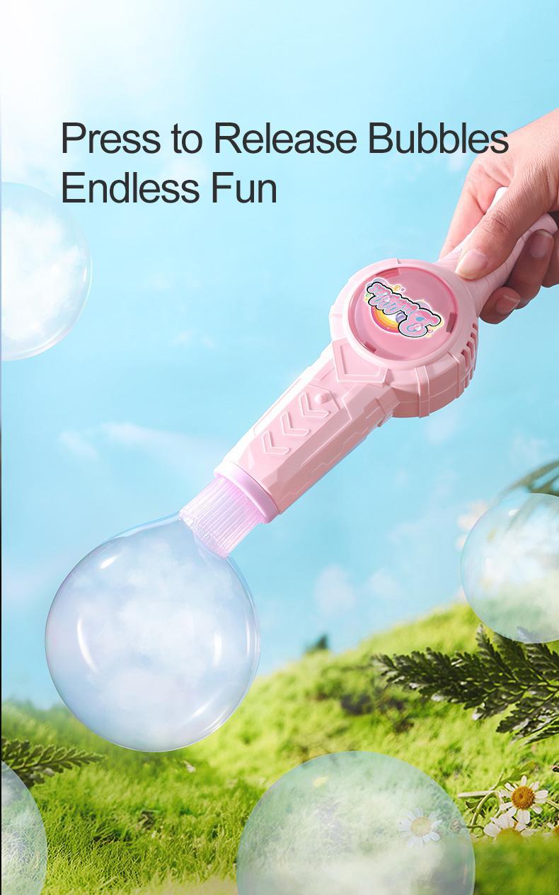 New Fog Bubble Machine with Paddles – Smoke Bubble Wand, Bounceable Bubbles Like Ping Pong, Lights & Music, Fun Outdoor Toy for Kids, Gift for Boys & Girls