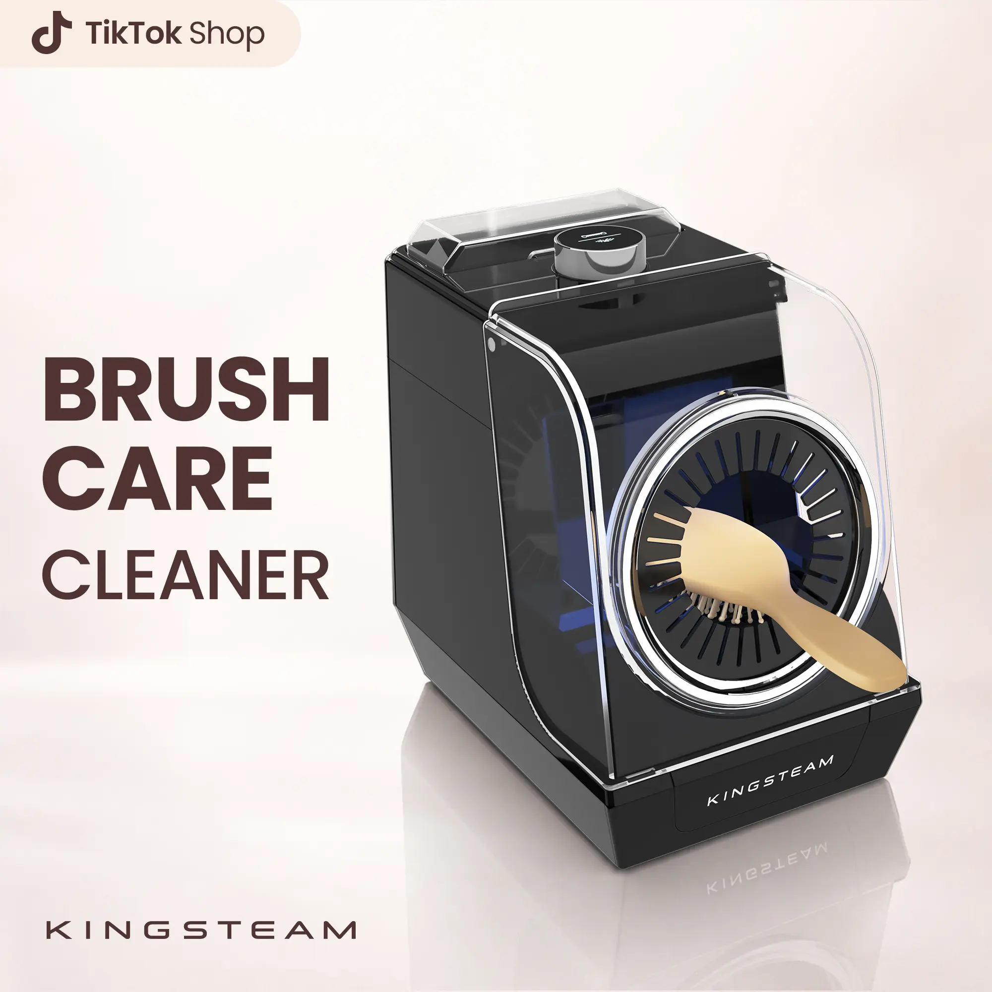 KingSteam Automatic Hairbrush Cleaner and Disinfector Machine - Quickly Remove Hair & Deep Clean Hair Brushes for Healthy Scalp Cleaning Tool