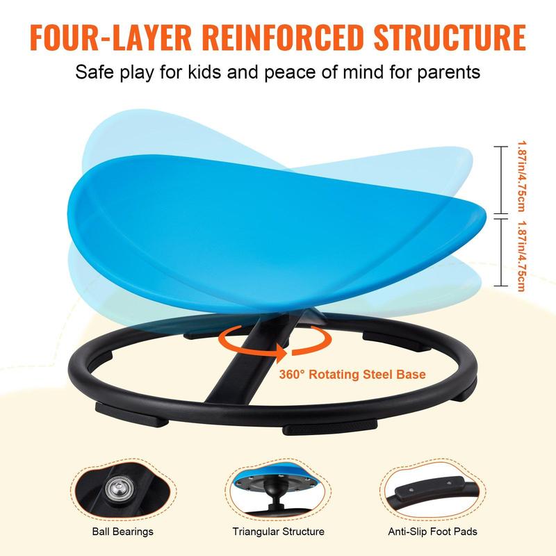 VEVOR Kids Swivel Chair,  , 220 LBS Capacity, Sensory Spinning Chair, Autistic Kids Sensory Toy Chair with Non-Slip Metal Base, Toddler Sit and Spin Chair for Coordination Balance Focus Training Blue
