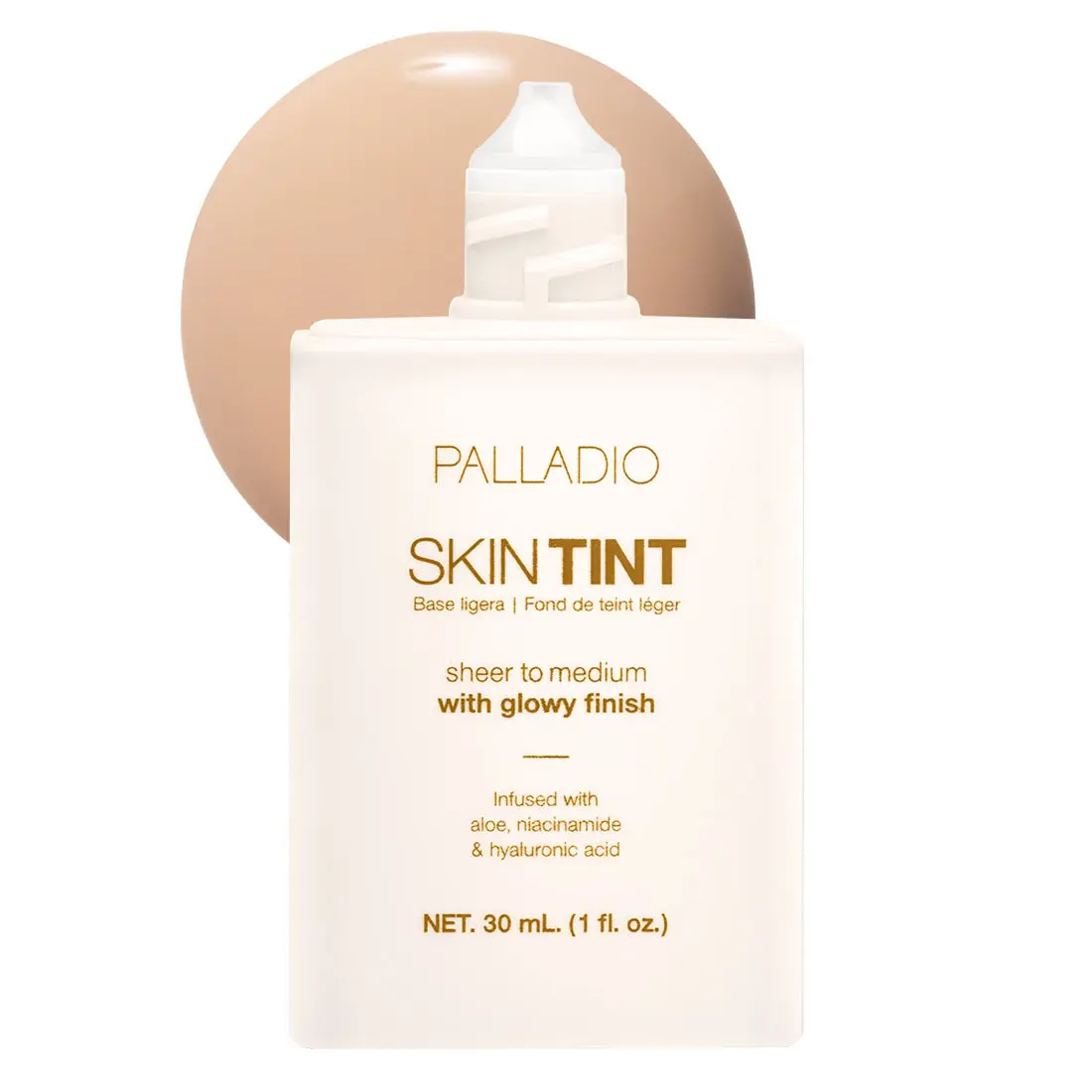 Palladio Tinted Skin Tint Foundation Makeup - Aloe, Niacinamide, Hyaluronic Acid, Sheer-to-Medium Coverage, Glowy Finish, Brightening, Blurring, Lightweight, Blendable, Flawless Look for Glowup & Foundation Routine, Cosmetic, Sheer-Medium