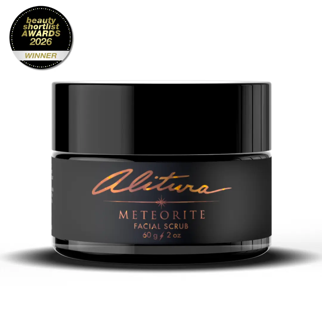 Meteorite Facial Scrub - Organic Skincare with  Hyaluronic Acid for Smooth and Silky Skin Pearl Polish