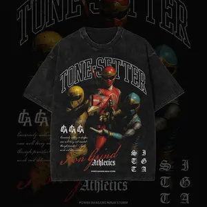 Vintage Wind Ranger Graphic Washed T-Shirt – Retro Ninja Storm Style Cotton Tee, Streetwear Casual Graphic Shirt for Men & Women