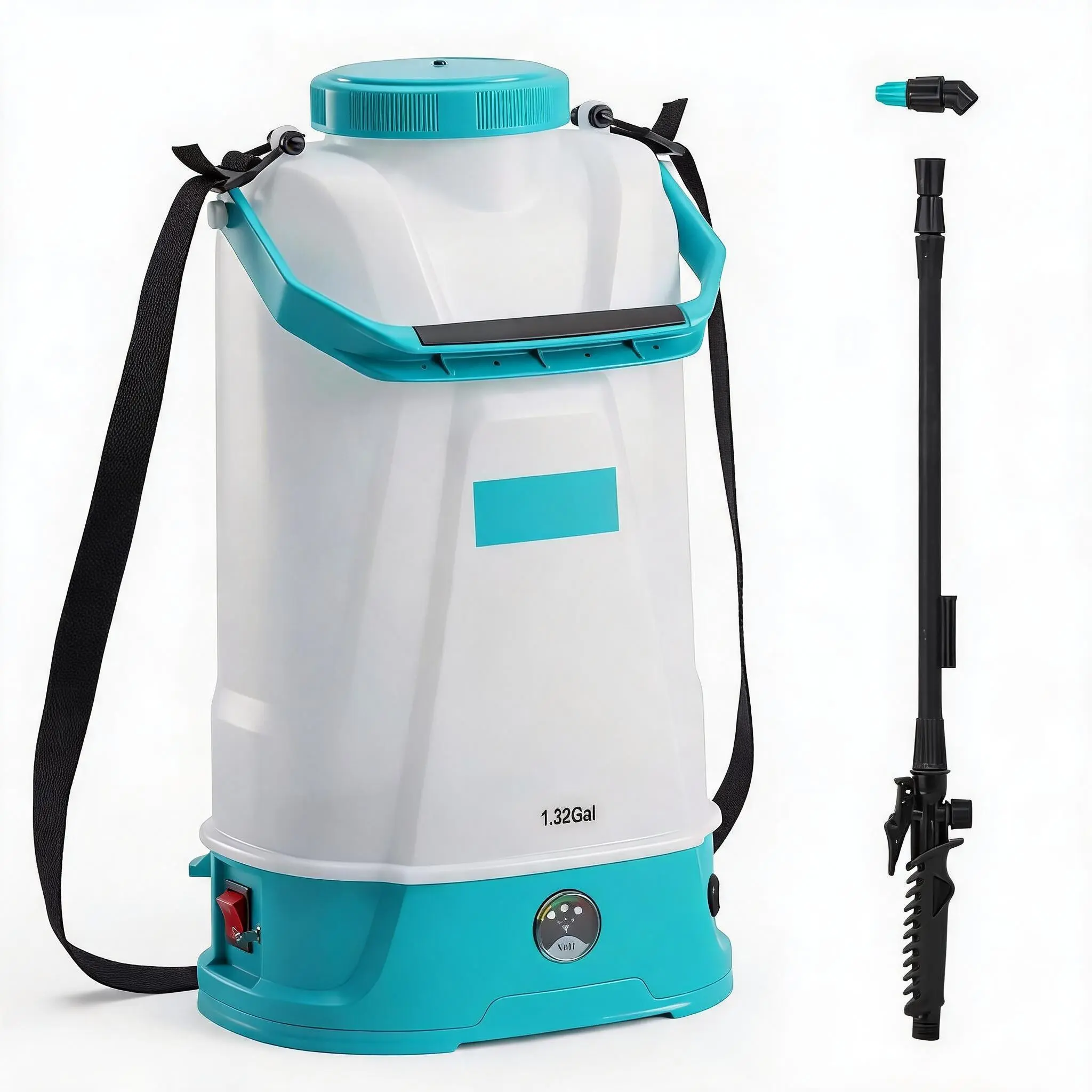 18V Rechargeable Wheeled Sprayer, 10.5 Gallon Large Tank Battery Sprayer, 4-6 Hours Long Runtime, 80PSI Adjustable Pressure with Trigger Lock and Multiple Nozzles