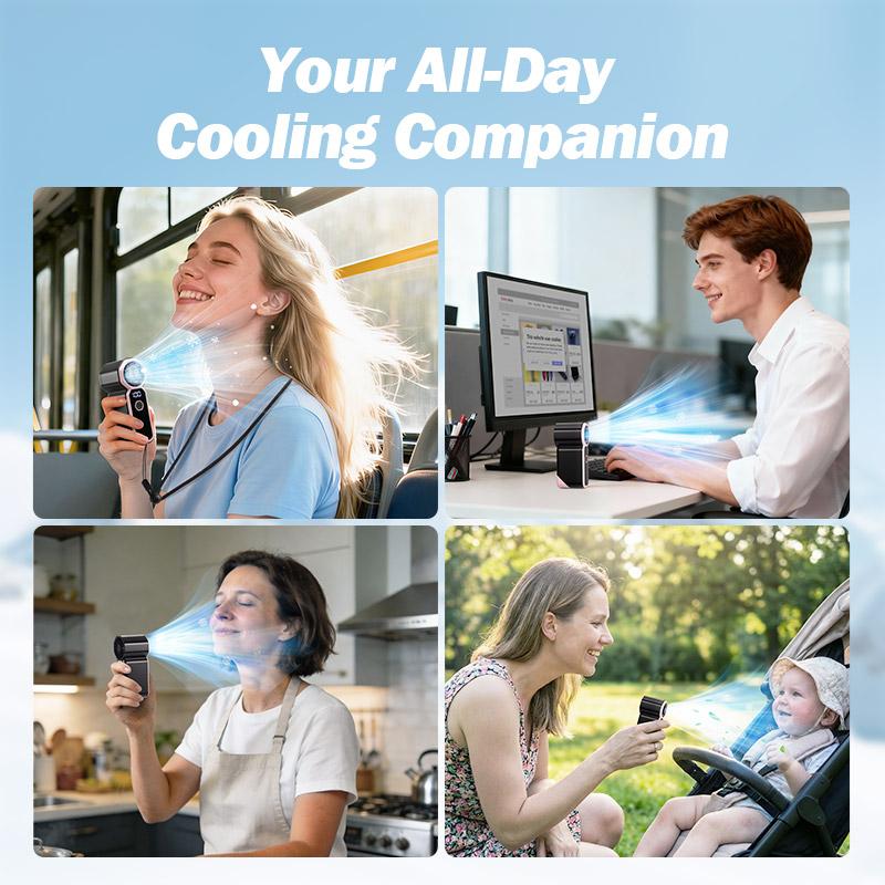 JOYTUTUS 2026 Handheld Mini Fan, 4 Wind Power USB Rechargeable Portable Fan [6-18 Working Hours] with Pocket Design 89g, Handheld Neck Desk Use, Small Personal Cooling Travel/Summer/Concerts Essentials, Valentines Day Gifts for Her, Women Men Kids