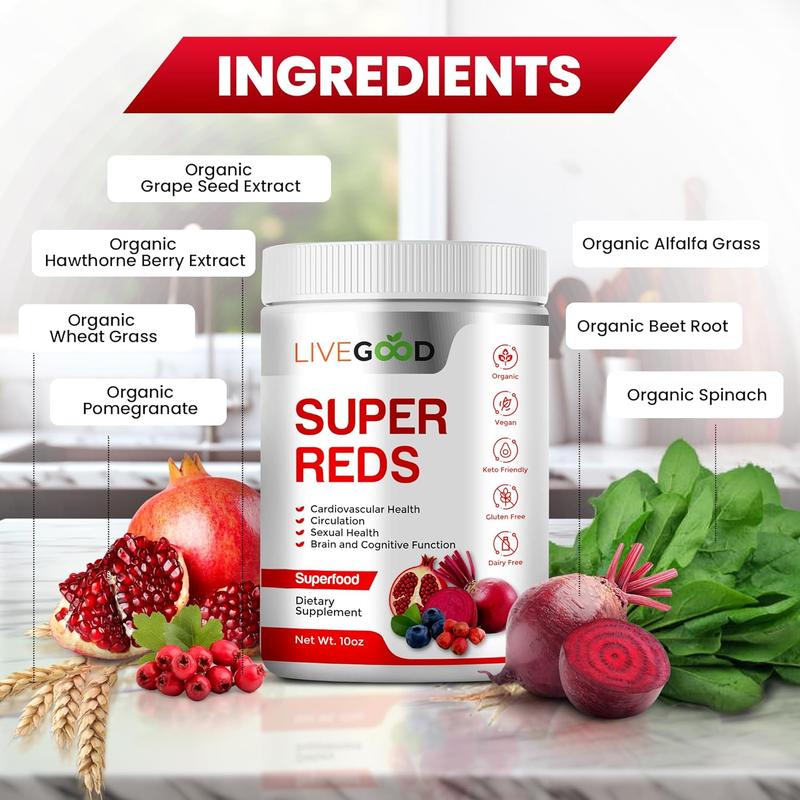 LiveGood Super Greens & Super Reds Bundle – USDA Organic Superfood Powder for Immune Support, Energy, Circulation, Digestive & Cognitive Health (30 Servings Each) LiveGood Super Greens & Super Reds Bundle – USDA Organic Superfood Powder for Immune Support, Energy, Circulation, Digestive & Cognitive Health (30 Servings Each)