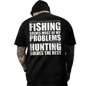 Fishing Solves Most Of My Problems Hunting Solves The Rest Printed Men's T-shirt/ Hoodie / Sweatshirt, Menswear, Streetwear,  Funny Sweatshirt for Him, Husband
