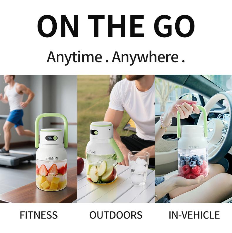 [Live] ZHENMI BPA-Free Cordless Portable Blender, 33oz. Portable Ice Crushing Juicer-for Shakes & Smoothies, 12 Stainless Blades, 2 Leakproof-Lids & Straw, USB Rechargeable Smoothie Blender