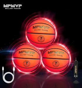 Glow in The Dark Sports Ball Collection - Light Up LEDBasketball Football Soccer Ball Set - Official Size NightGlowing Balls for Indoor Outdoor Games - Perfect SportsGifts for Kids Teens Boys Girls Age 8-15 Sportsball HomeWorkout Equipment