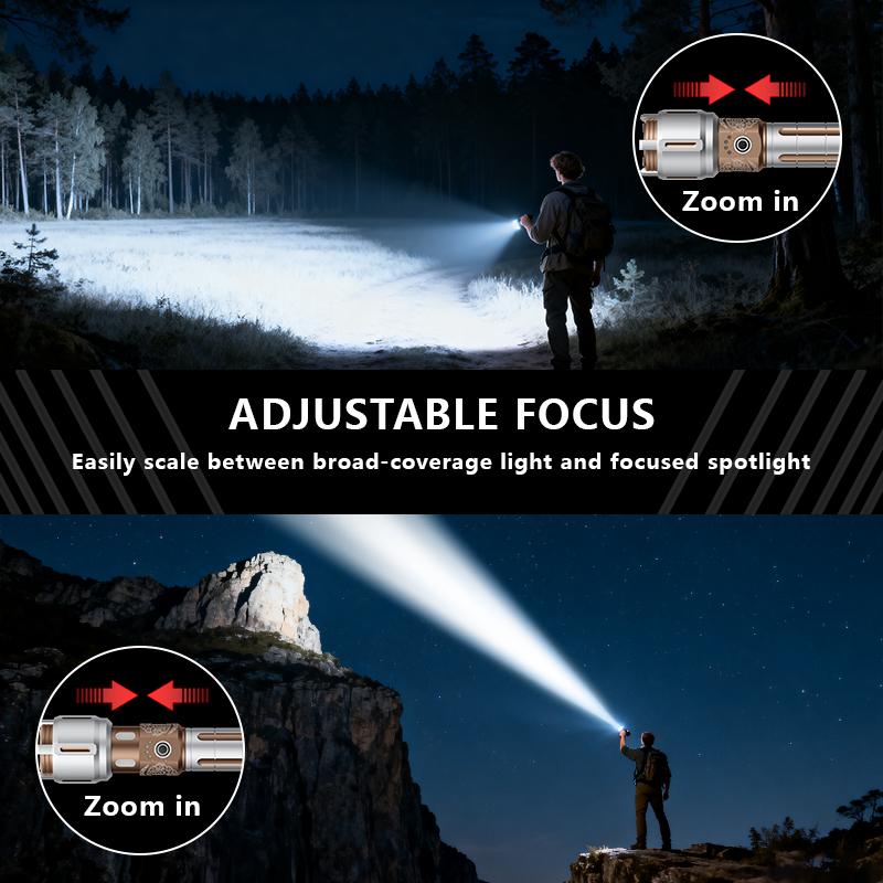SKYFIRE 2503 LED Rechargeable Flashlight, High Lumen with Ambient Lamp, Super Bright Flashlight, Waterproof Design, Ideal for Camping Essentials, Outdoor & Home Use