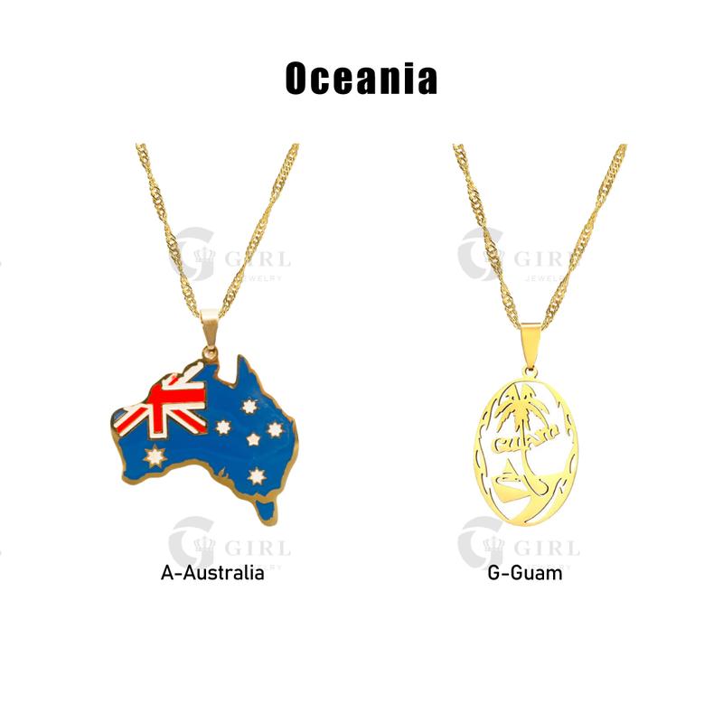 GGIRL Fashion World Map Pendant Necklace 18K Gold Plated National Flag Design for Men Women Neutral Gift Travel Enthusiast Modern Versatile Streetwear Statement Jewelry，Fashion Jewelry Gift for Holiday Haul Christmas Birthdays Anniversaries