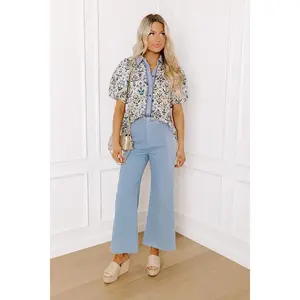 The Chloe Midrise Wide Leg Jean in Blue