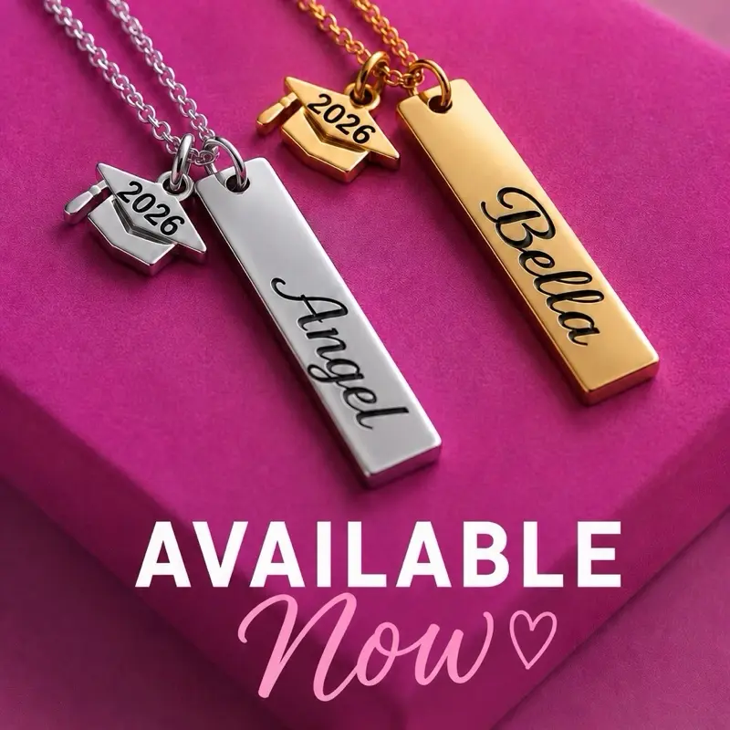 Graduation Necklace, Dainty 18k Gold-Plated stainless steel Pendant Jewelry for High School Seniors
