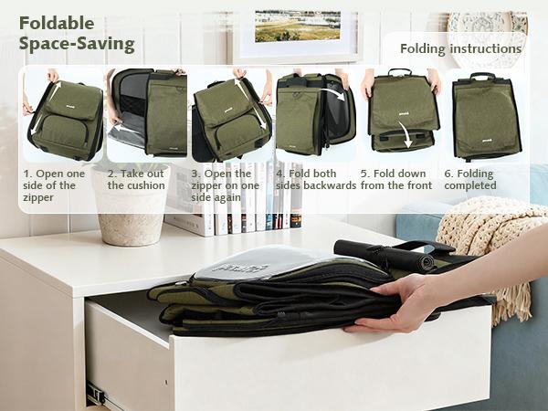 Pecute Cat Backpack Carrier Large Space Bubble Design for Travel Green Gray Khaki Ideal for Cat Lovers Animal Carrier