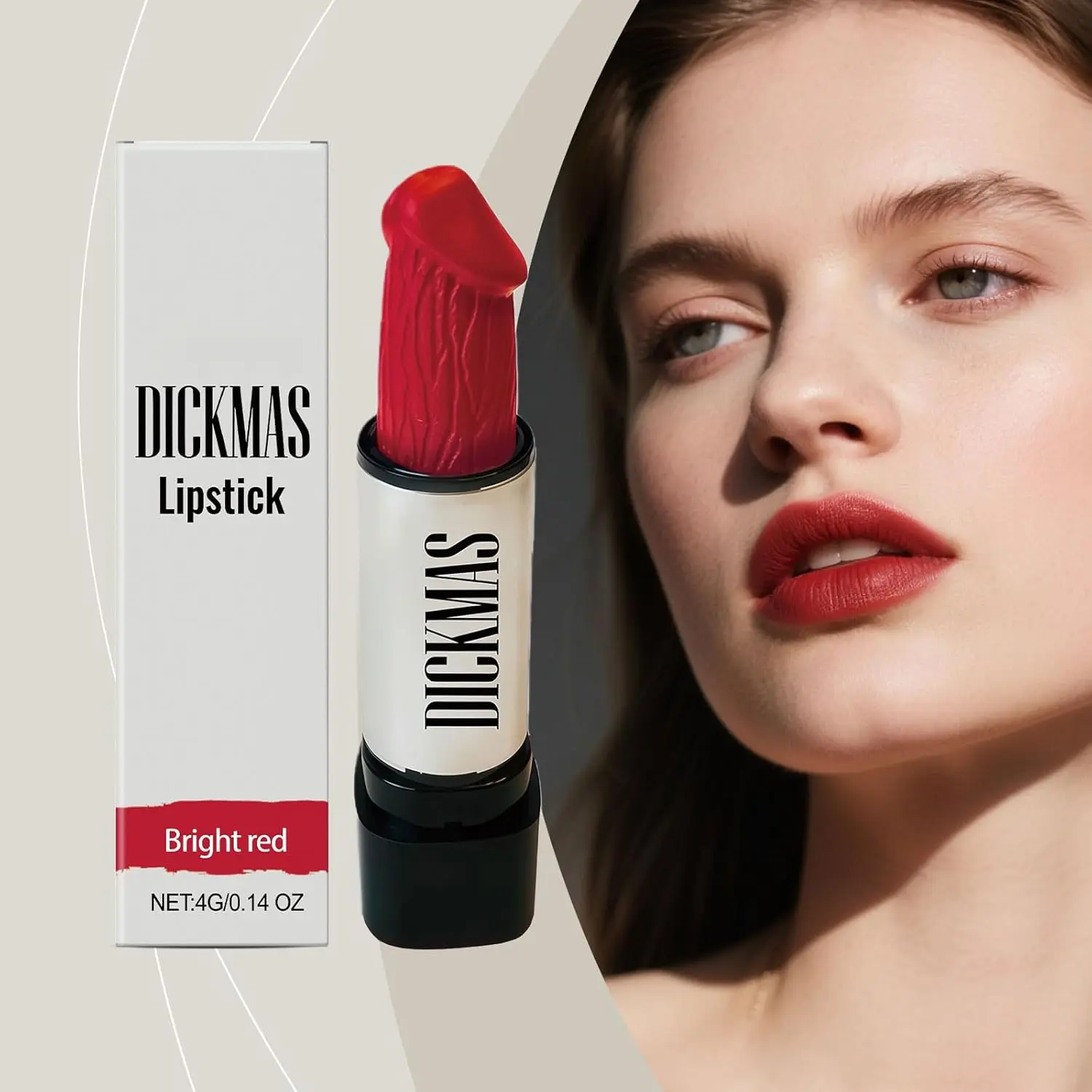 Women's Funny Makeup Glossy Lipstick - Keratin-Based Non-Toxic Antibacterial Lip Care for Adults, Glossy Lips, Acne-Prone Skin, White Elephant Secret Santa Gift