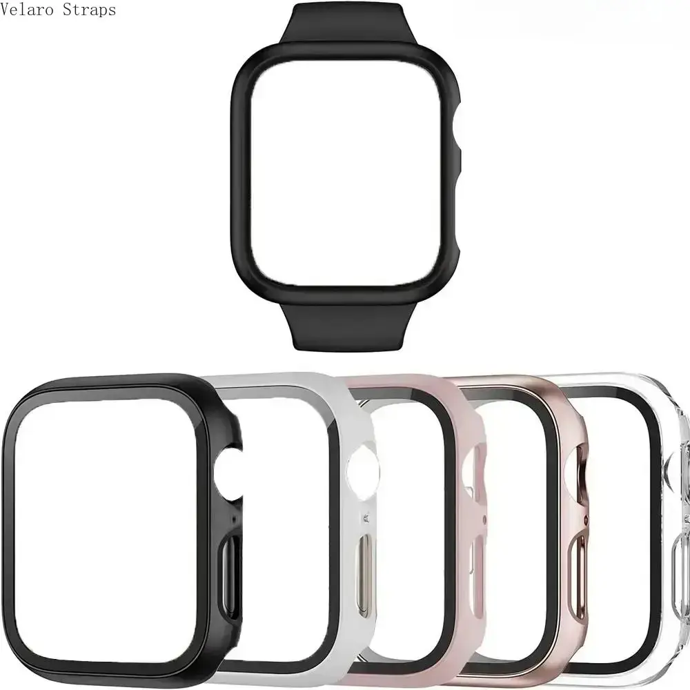 5-Pack Protective Case Set for Apple Watch, PC & Tempered Glass Anti-Drop Screen Protector Cover for Series 1–11/SE (40/42/44/45mm)
