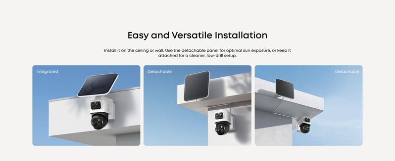 eufy Security eufyCam S4（2-Cam Kit with Homebase S380）, Solar Security Camera Wireless Outdoor, Triple Lens Bullet-PTZ Cam, 4K UHD, 360° Pan and Tilt, Auto Track, 8× Hybrid Zoom, Color Night Vision, HomeBase S380 Compatible