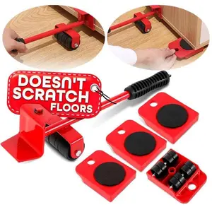 Furniture Dolly Set with 360° Rotating Wheels – 600 Lbs Heavy Duty Mover & Lifter for Sofa, Refrigerator & Cabinet, Easy Maneuver on Peel & Stick Flooring