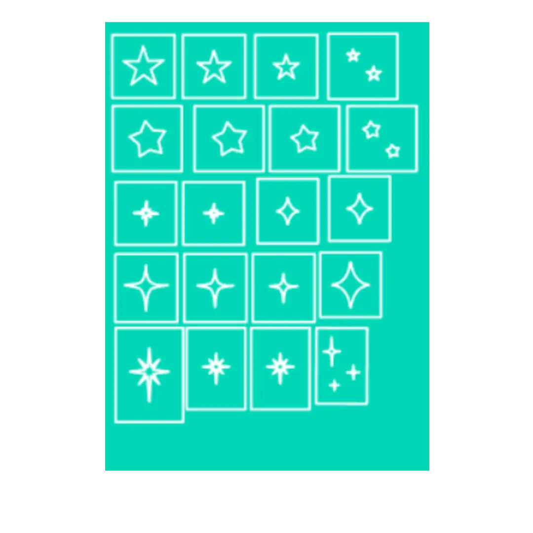 Airbrush Nail Art Stencils – Star Shapes Bundle (Reusable Set for Nail Techs)