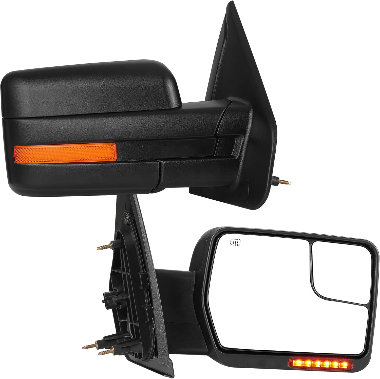 YITAMOTOR Towing Mirrors for 2007-2014 Ford F150 Power Heated Mirrors with Dual Turn Signal Light Puddle Light and Black Blind Spot Mirrors Car Accessories Automotive Replacement YITAMOTOR Towing Mirrors for 2007-2014 Ford F150 Power Heated Mirrors with Dual Turn Signal Light Puddle Light and Black Blind Spot Mirrors Car Accessories Automotive Replacement