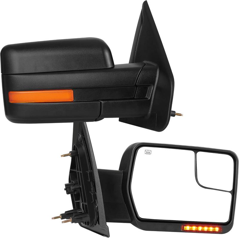 YITAMOTOR Towing Mirrors for 2007-2014 Ford F150 Power Heated Mirrors with Dual Turn Signal Light Puddle Light and Black Blind Spot Mirrors Car Accessories Automotive Replacement YITAMOTOR Towing Mirrors for 2007-2014 Ford F150 Power Heated Mirrors with Dual Turn Signal Light Puddle Light and Black Blind Spot Mirrors Car Accessories Automotive Replacement