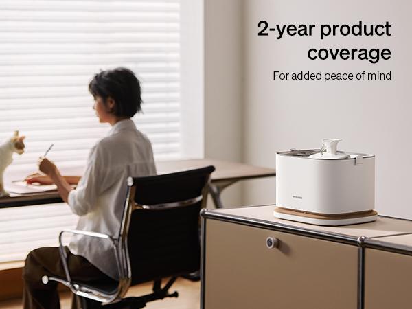 PETLIBRO Dockstream 2 Cat Water Fountain Cordless Battery Operated 3L 101oz Stainless Steel Tray 5GHz WiFi App Monitoring Automatic Dispenser