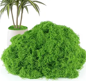 5.3OZ Fake Green Moss for Plants Indoor, Artificial Moss for Crafts, DIY Floral Decorative, Fairy Garden, Wedding Party, Floral Arrangements & Home Decor