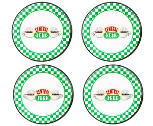 Friends Central Perk Checkerboard Logo 10-Inch Melamine Dinner Plates | Set of 4