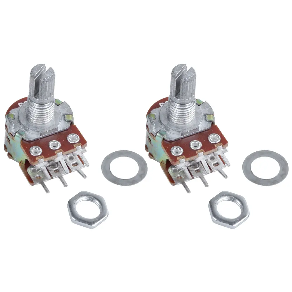 2 Pcs Silver Metal B50K 50K Ohm 6-Pin Dual Trim Potentiometer 3.8 x 2.8 x 1.7cm