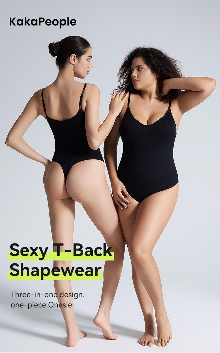 2 Pack Sexy T-Back Shapewear Sculpting Bodysuit