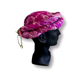 Magenta Small Paisley Print Head Wrap Turban