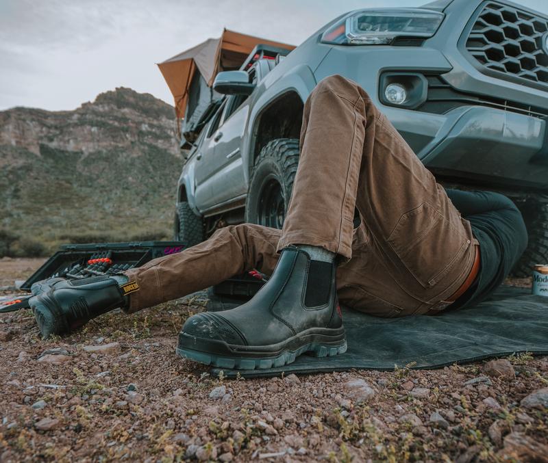 Steel Toe Shoes Leather Work Boots for Men Footwear Comfort Construction botas Slip-resistant  Wide Fit  Boy Worker Springtok Closed Parent