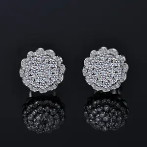 Moissanite Cluster Stud Earrings