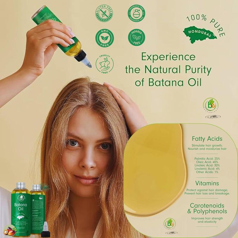 Bexpertsusa Batana Oil 100% Pure & Natural 4 fl oz Promotes Hair Growth Thickens Strengthens Moisturizing Smoothing Anti Hair Loss for Men Women Unisex Haircare